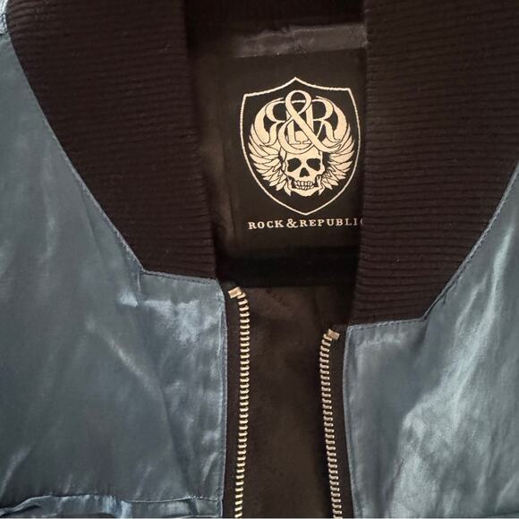 Rock & Republic Blue Bomber Utility Moto Jacket - Picture 2 of 8